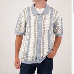 Massive luxury striped knit shirt  size sm nwt